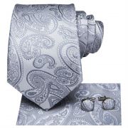 pánská kravata Grey Paisley LELE