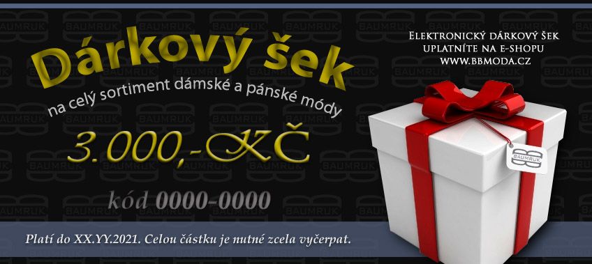 Dárkový šek 3000 kč